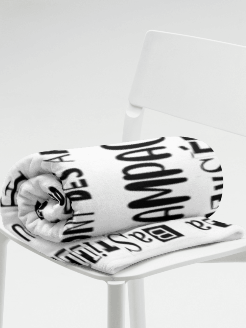 PARIS WORDS - BLANKET - 2 SIZES B&W product image (6)