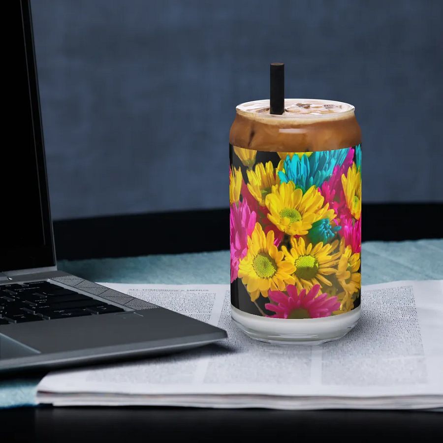 Bright Daisy Bouquet Can Shaped Glass product image (33)