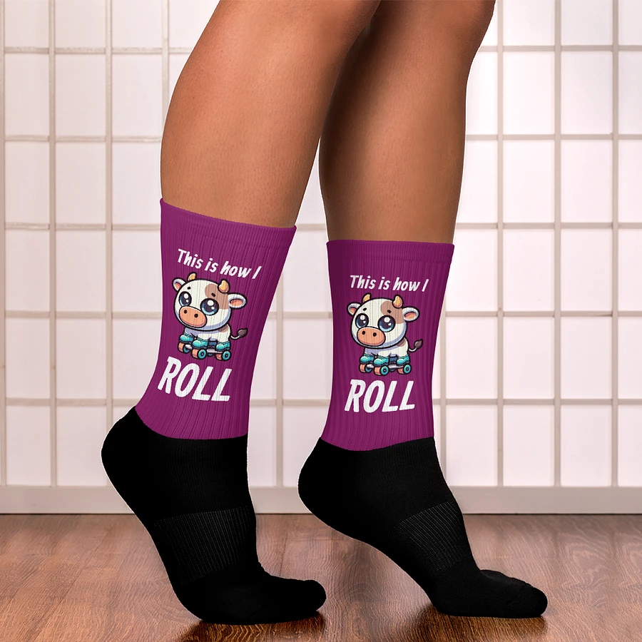 Rollerblading Cow Funny Socks product image (16)