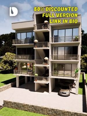 Architectural Design for building ID: DA32301A and DA42301A FREE VERSION: https://dprodesign.shop/products/free-architectural-design-da32301a-da42301a DISCOUNTED VERSION: https://dprodesign.shop/collections/full-set-design-da32301a-da42301a Urban Multi-Family Development Project Overview: A modern, 3-storey apartment complex on a 50x100 ft plot, offering 6 fully self-contained 2-bedroom apartments—each with en-suite bathrooms, guest toilet, front and side balconies, and open-plan living/dining/kitchen areas. Designed for efficient land use and modern urban living. Key Features: * Total floor area: 1160 sqm / 12,486 sqft * Ground floor: 6-vehicle weather-protected parking + shared laundry * 1st–3rd floors: 2 apartments per floor (total 6 units) * Each apartment includes: * 2 ensuite bedrooms   * Guest toilet   * Front balcony (living area)   * Side balcony (outdoor kitchen/laundry)   * Dressing/makeup space in master bedroom Optional 4th Floor: * Flat rooftop with access for solar, water tanks, laundry, or patio use Paid Construction Package Includes: * Architectural, structural, and MEP drawings (PDF & editable DWG) * Interior & exterior renderings * Floor plans, sections, elevations * Door & window schedules * All based on British Standards (BS) and metric units Why Invest? * High rental yield potential from 6 family-sized units * Efficient footprint on mid-sized urban lot * Ready-to-build design with complete technical documentation * Ideal for urban housing demand in fast-growing cities Next Steps: * Download full construction pack at dpro.design or dprodesign.shop * Contact us for customization or feasibility support on WhatsApp/ Telegram +256754463676 or email hello@dpro,design This set of downloads includes only a PDF drawings in the metric and imperial systems and based on the BS (British Standards) and derivative design standards, analysis and construction principles. #dprodesign #apartment #floorplan #whattowatch
