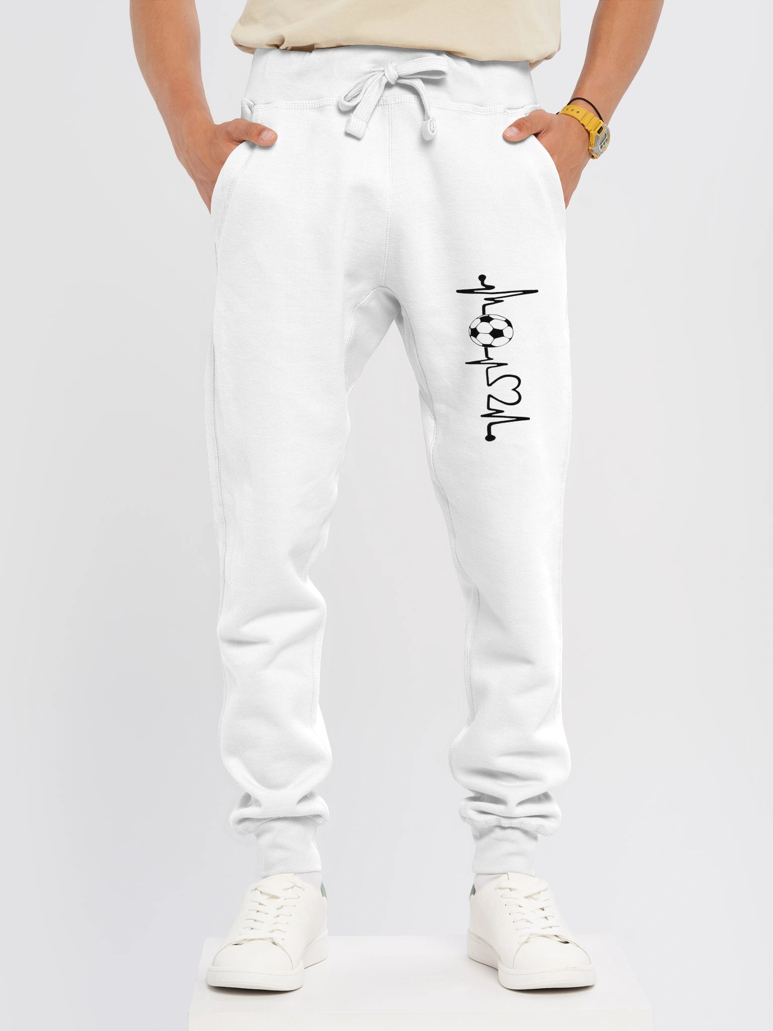 Soccer Heartbeat Graphic Lane Seven Fleece Joggers product image (1)