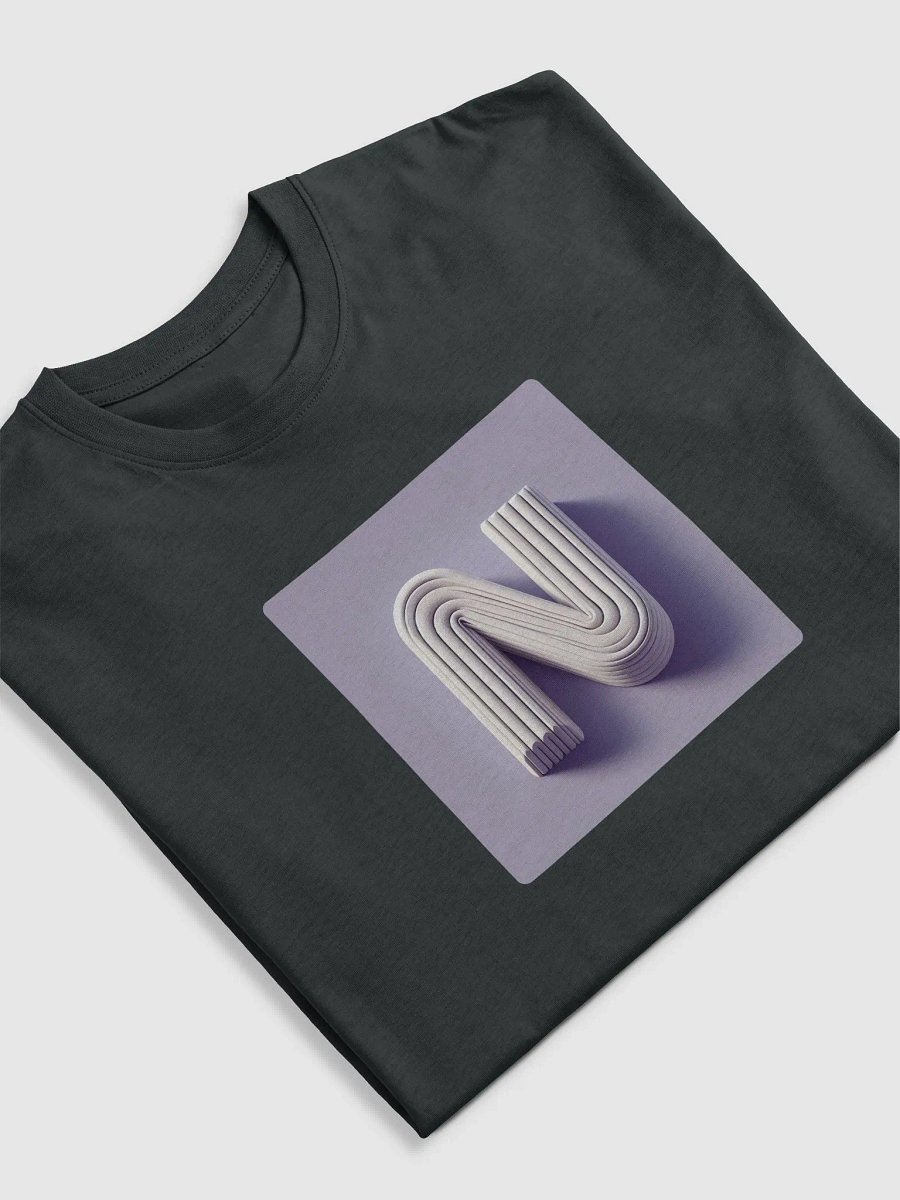 Stacked Texture Letter N Graphic Tee | AI Design initial N product image (5)