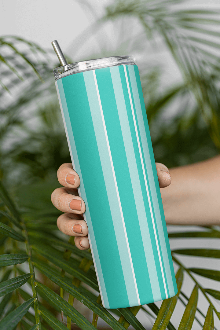 Party Time! Light Teal Stripes 20 oz Tumbler product image (1)