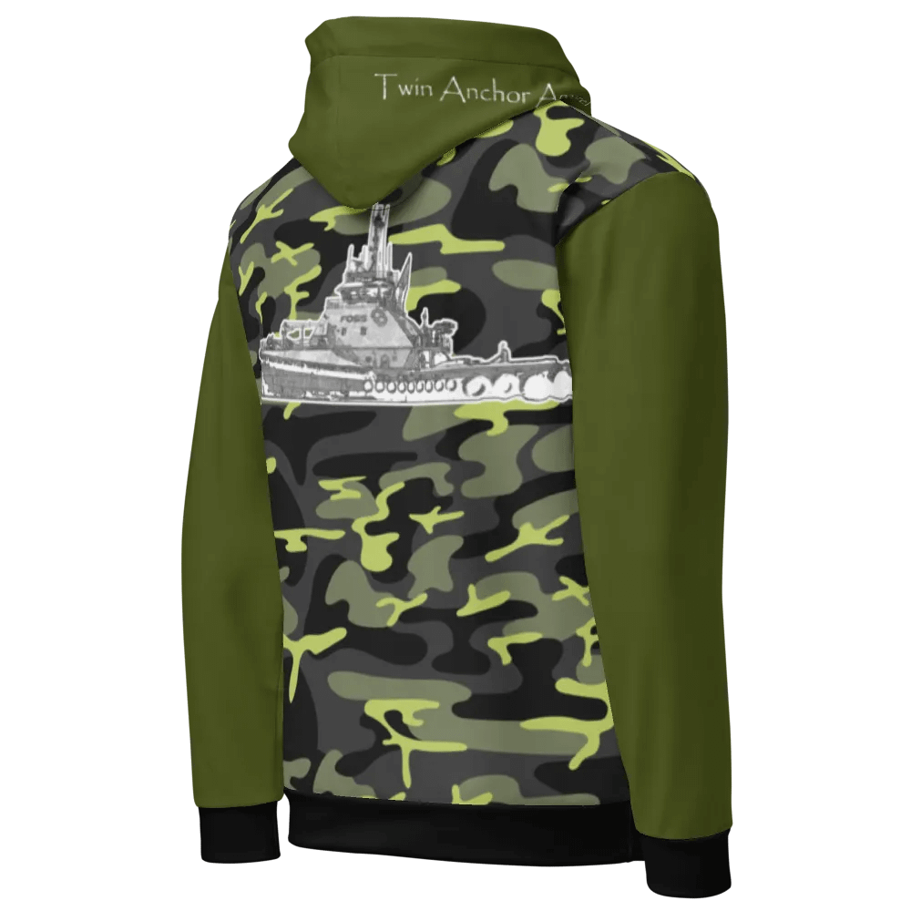 Green & Camouflage Foss tug Sketch Hoodie product image (6)