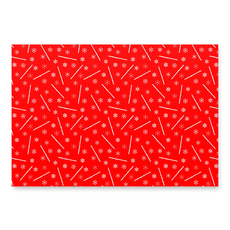 Flutes and Snowflakes - C Flute - Red Gift Wrap Paper product image (4)