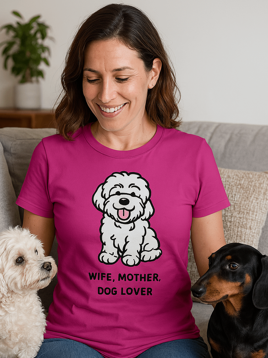 Wife Mother Dog Lover Cartoon T-Shirt product image (1)