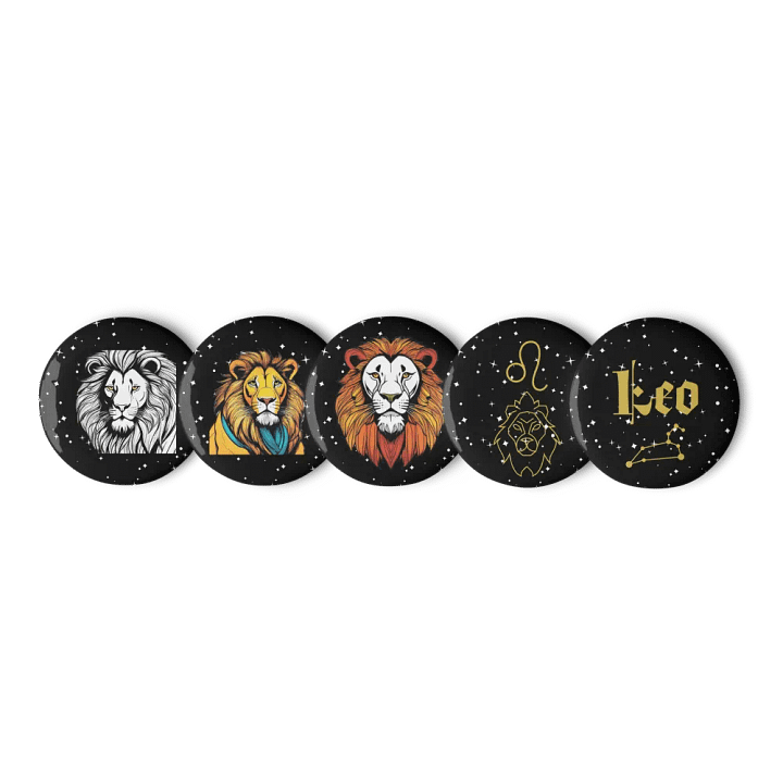 Cosmic Lion Pin Buttons Set product image (1)