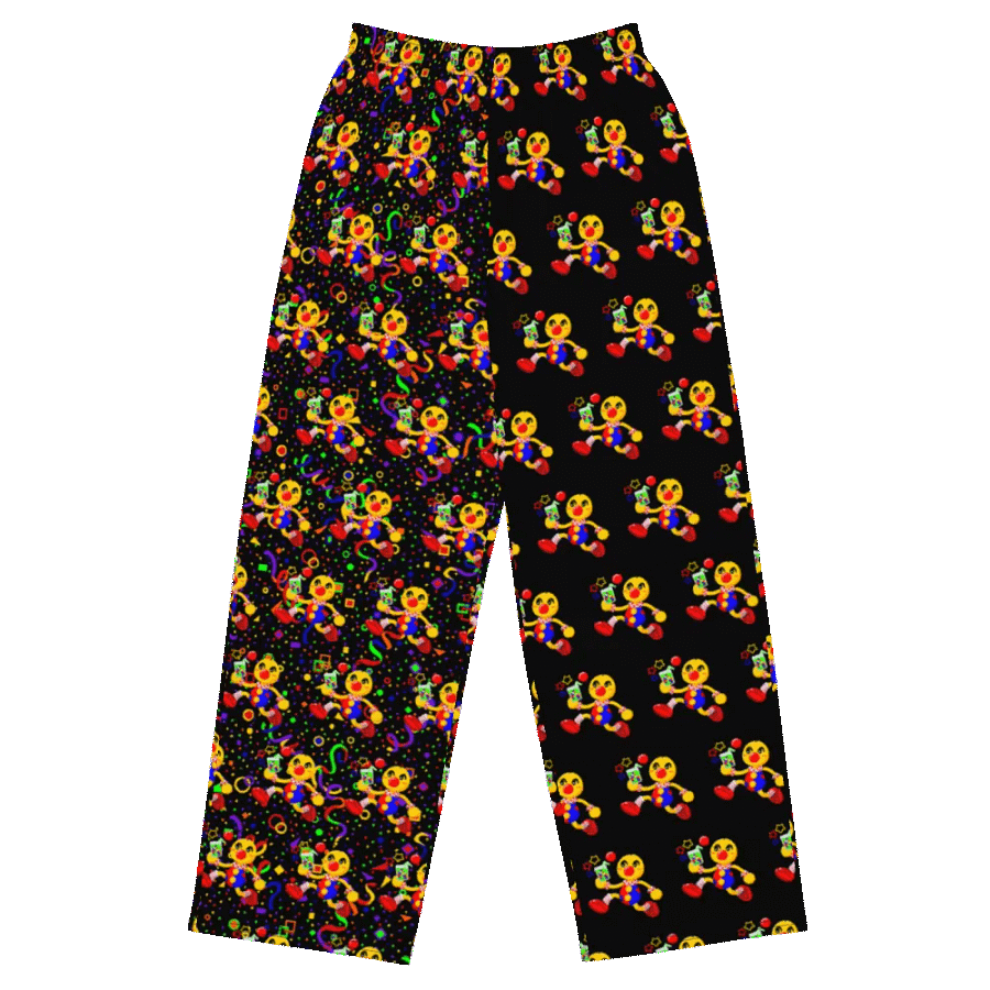 Split Black and Arcade Boyoyoing Unisex Wide-Leg Pants product image (1)