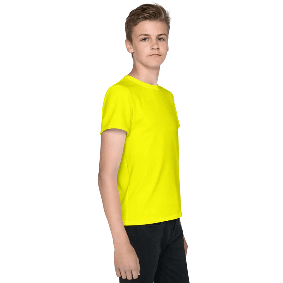 Youth Plain Color Yellow T-Shirt product image (4)