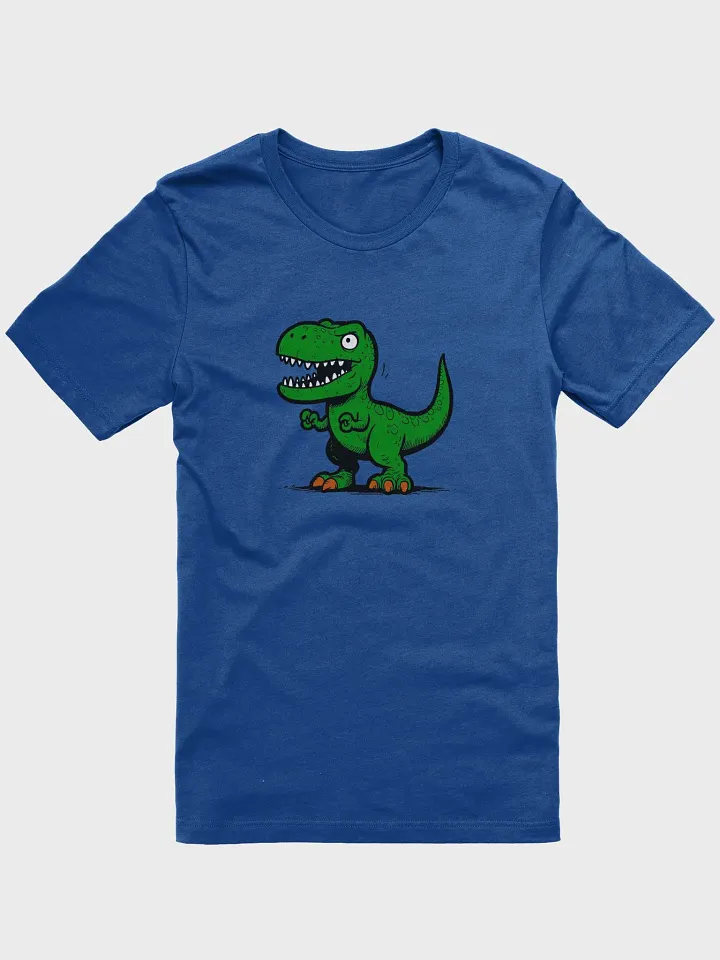 A blue shirt with a dinosaur on it product image (1)