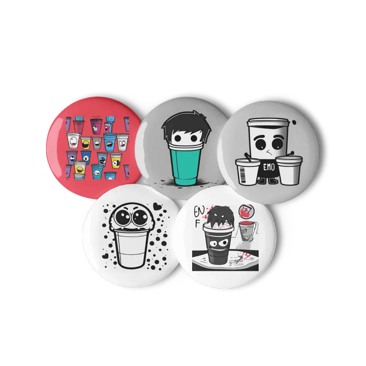 Quirky Cup Faces Pin Set product image (2)
