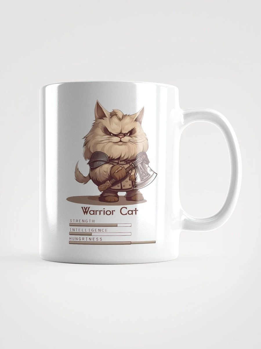 RPG Warrior Cat white ceramic mug 11oz 15oz 20oz for gamers and cat lovers product image (3)