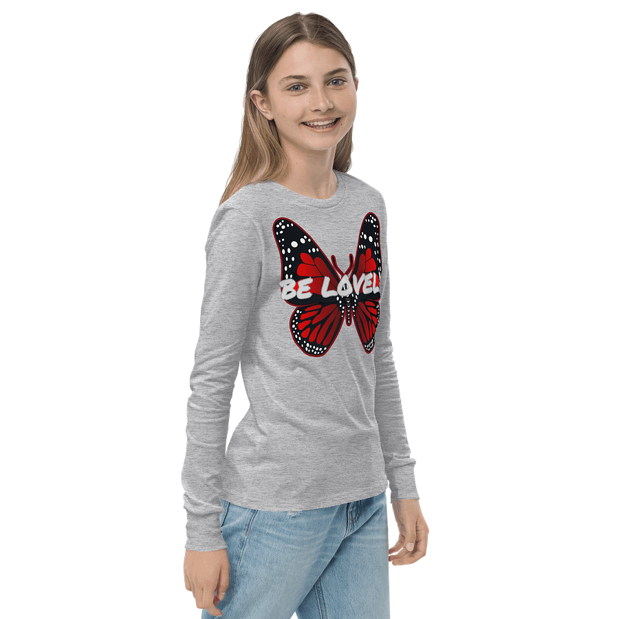 Be Lovely Butterfly Youth Long Sleeve T-Shirt Girl and Boy product image (23)