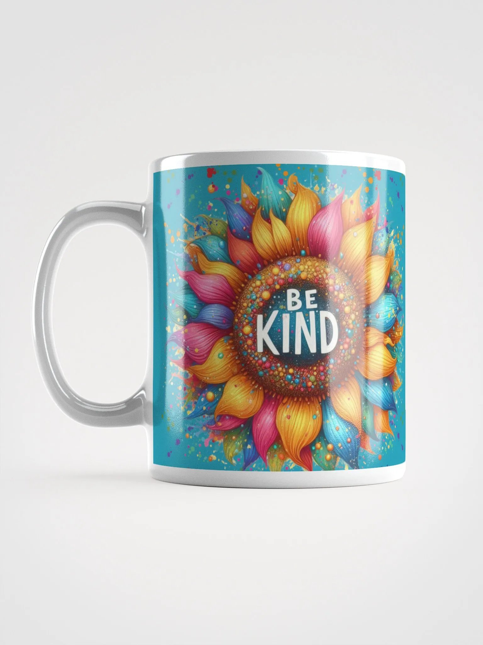 Be Kind Paint Flower Shaped Splash White Mug product image (6)