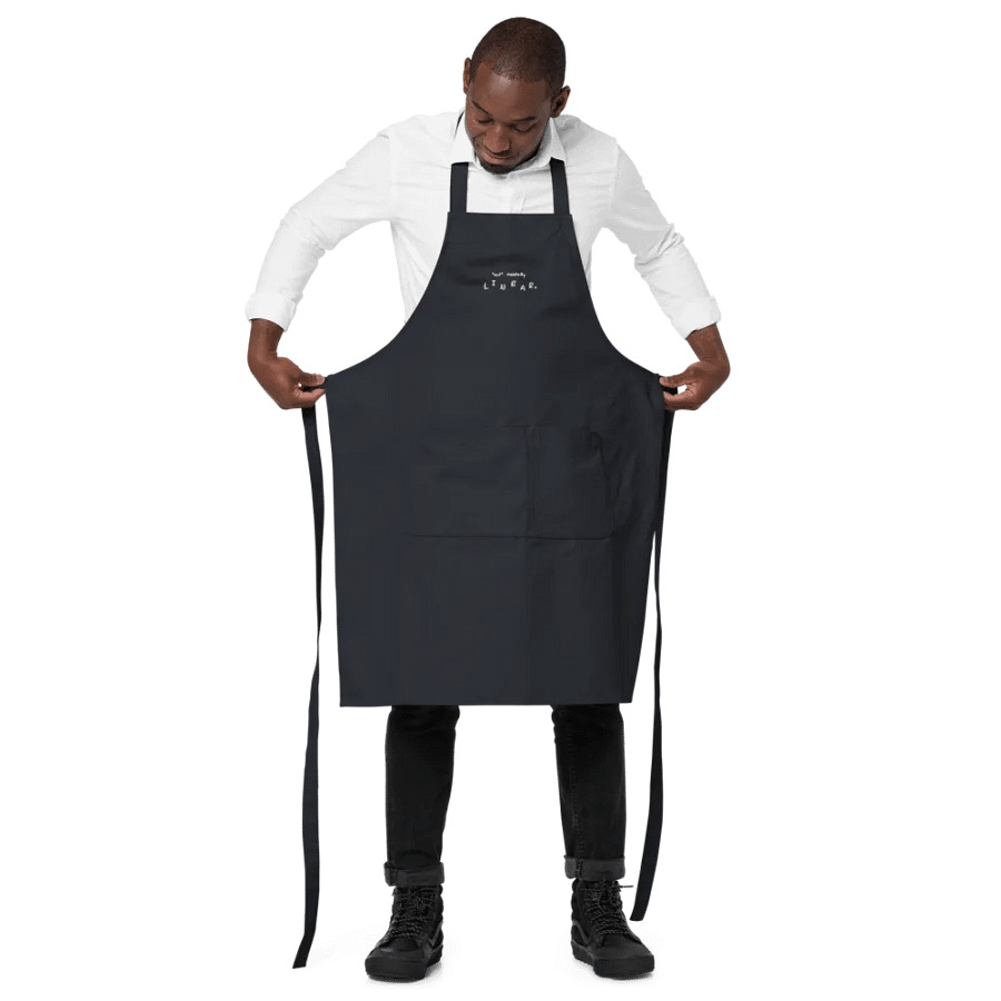 *not* mentally linear (white) embroidered organic cotton apron product image (8)