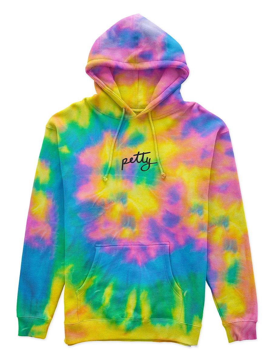 Petty Tie-Dye Hoodie Rainbow (Black Embroidery) product image (1)