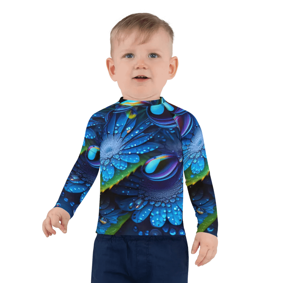 Kawaiikitten Exclusive Premium DewDrop Surfing Ocean Rash Guard Full Sleeved T-Shirt product image (8)