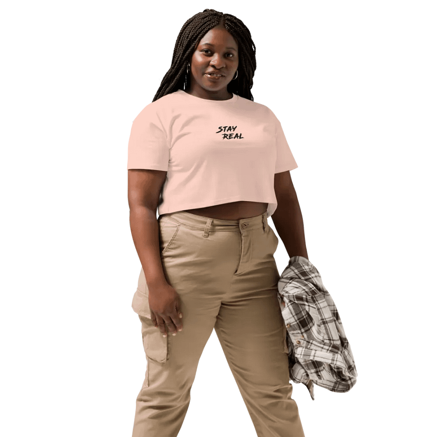 Stay REAL Embroidered Crop Top product image (10)