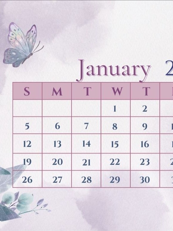 Bloom & Balance: 2025 Purple Floral Monthly Calendar product image (2)