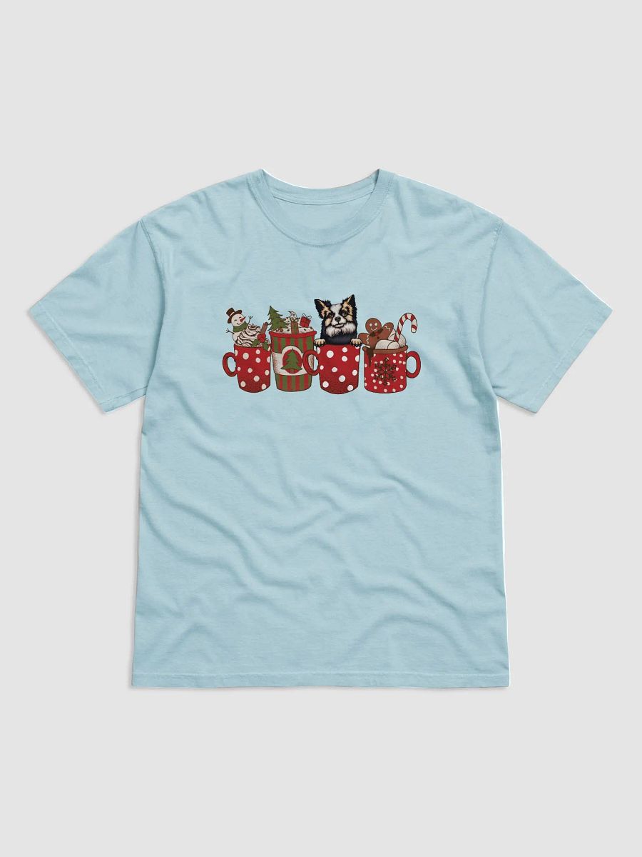 Cute Longhaired Chihuahua(2) in a Christmas Cup T-Shirt | Funny Christmas Pup in a Cup product image (9)