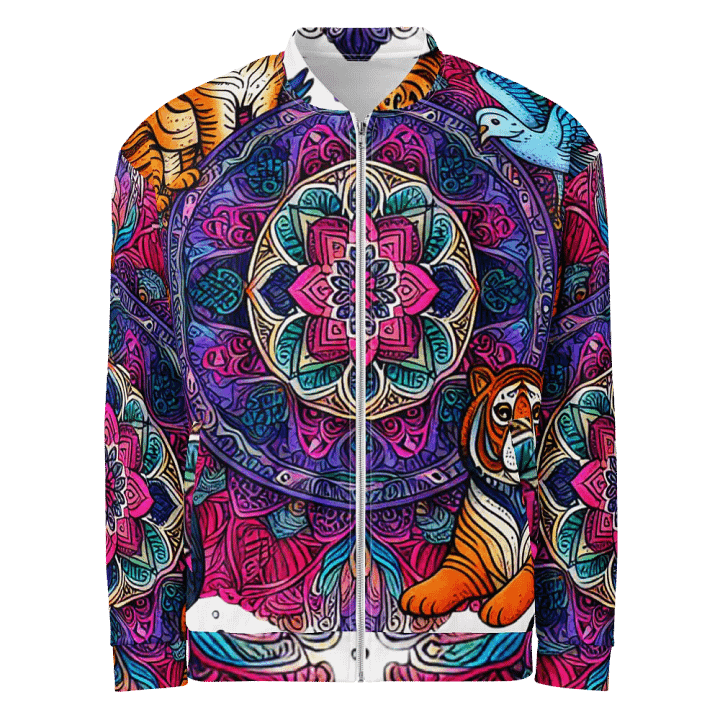 Women's Zipper Jacket with Colorful Animal Mandala Design – Stylish and Eye-Catching! product image (2)