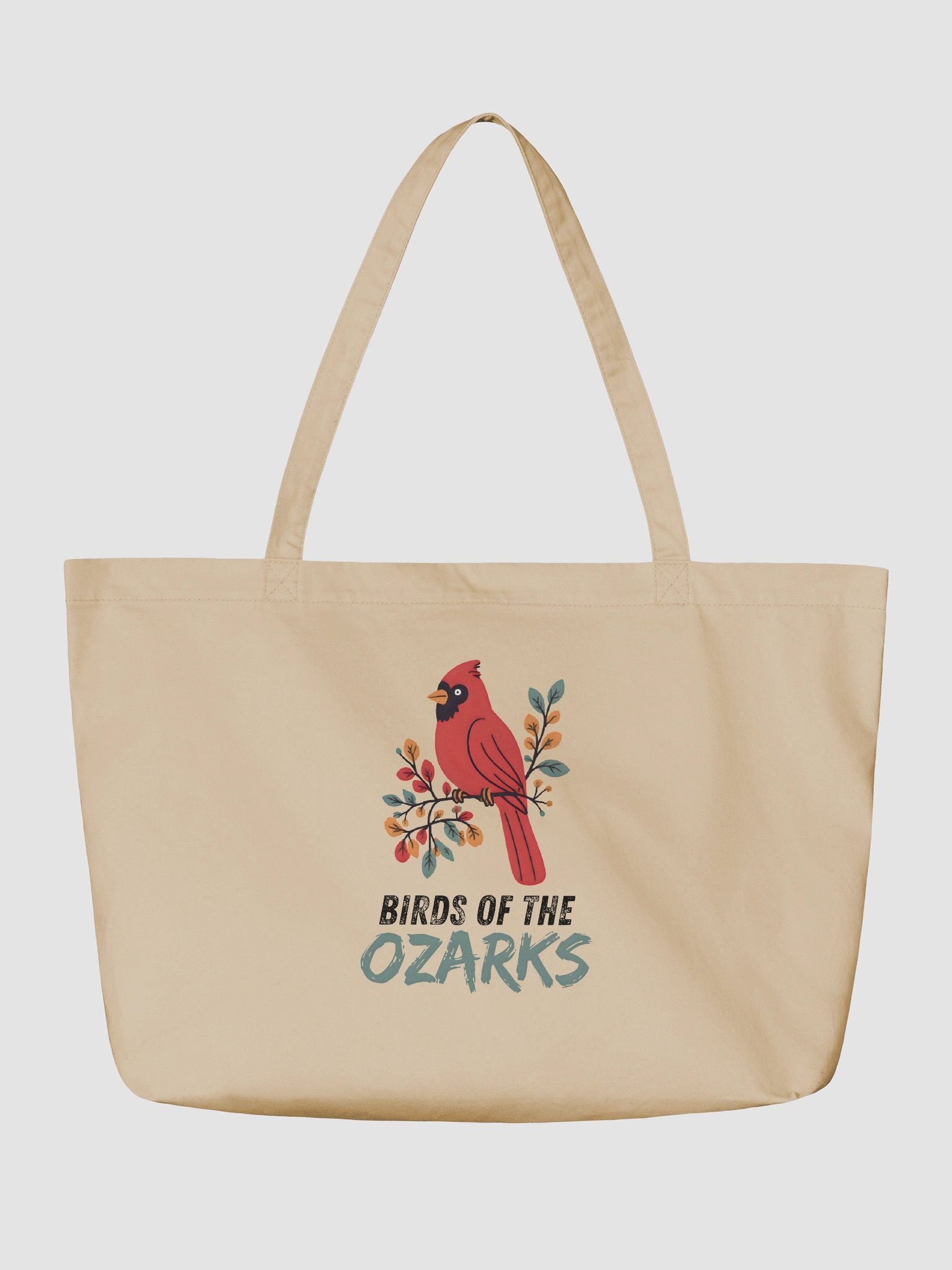 Ozark Birds Organic Tote: Cardinal Bird Edition Cream product image (2)