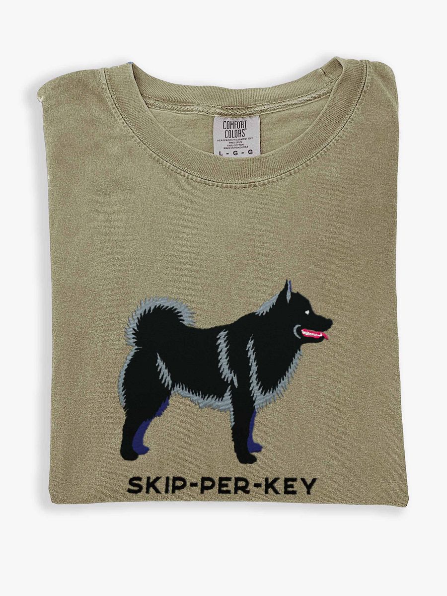 Skip-Per-Key T-Shirt(Embroidered) of a Schipperke product image (1)