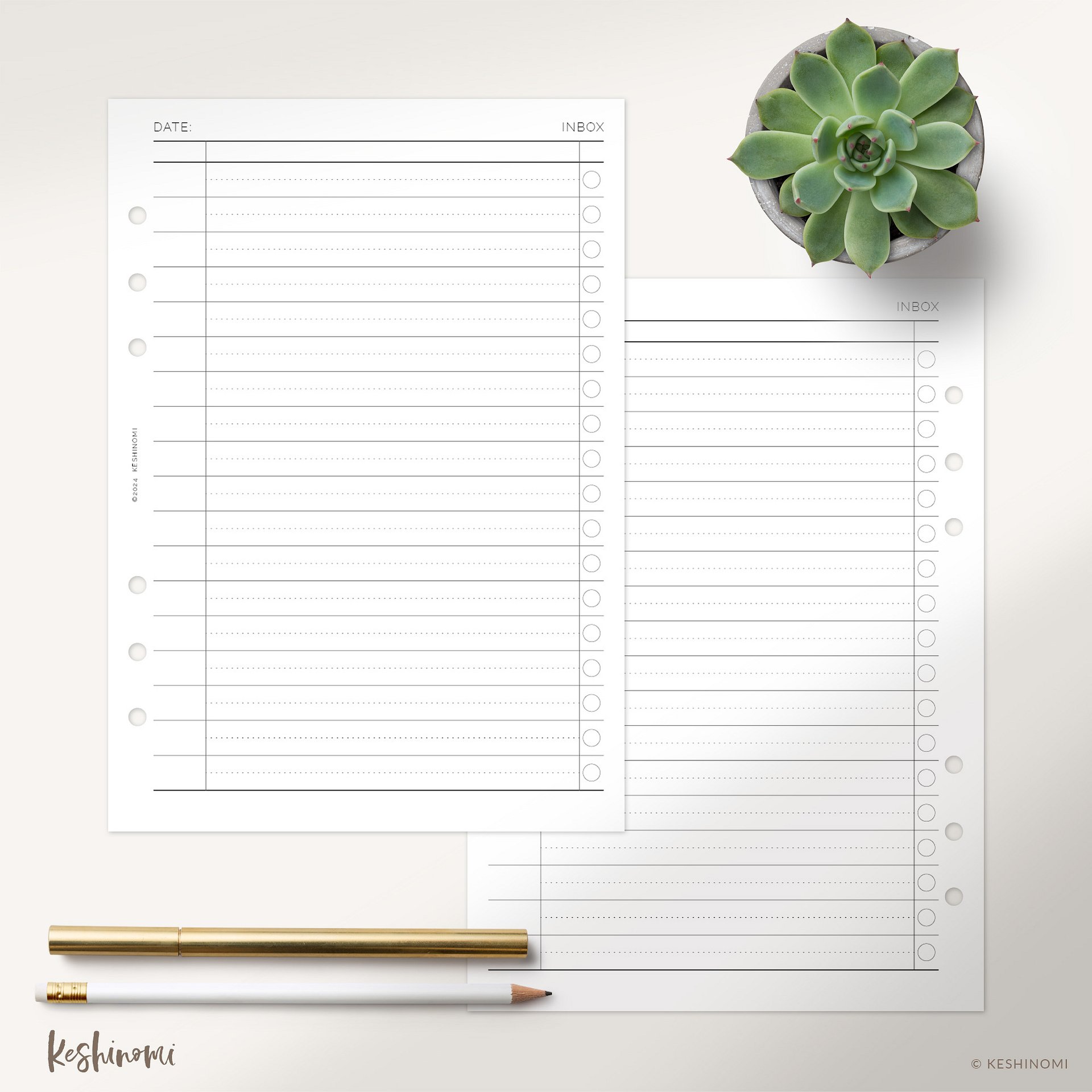 Basic Inbox Style 02 - A5 Printable Planner Insert product image (1)