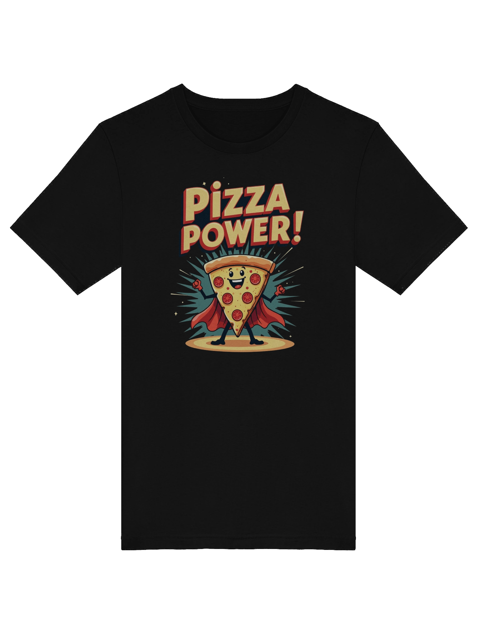 Pizza Power T-Shirt | Funny Superhero Food Tee | Pizza Lover Character Shirt | Comic Style Design product image (5)