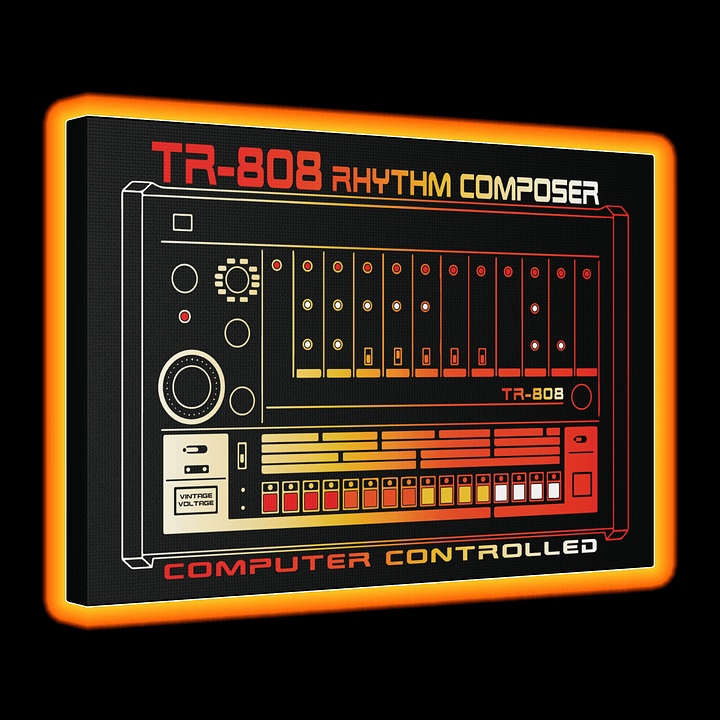 TR-808 - Canvas Artwork (Roland 808 Rhythm Composer Drum Machine) by Vintage Voltage product image (1)