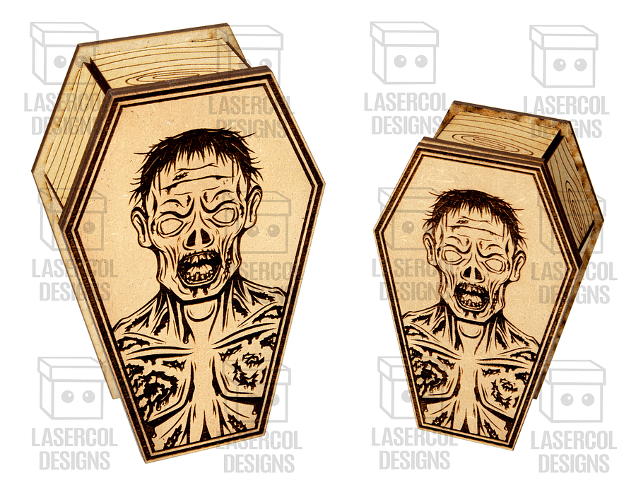 Halloween Coffin Box Set 3 (2 Sizes) - Laser Cut Files product image (3)