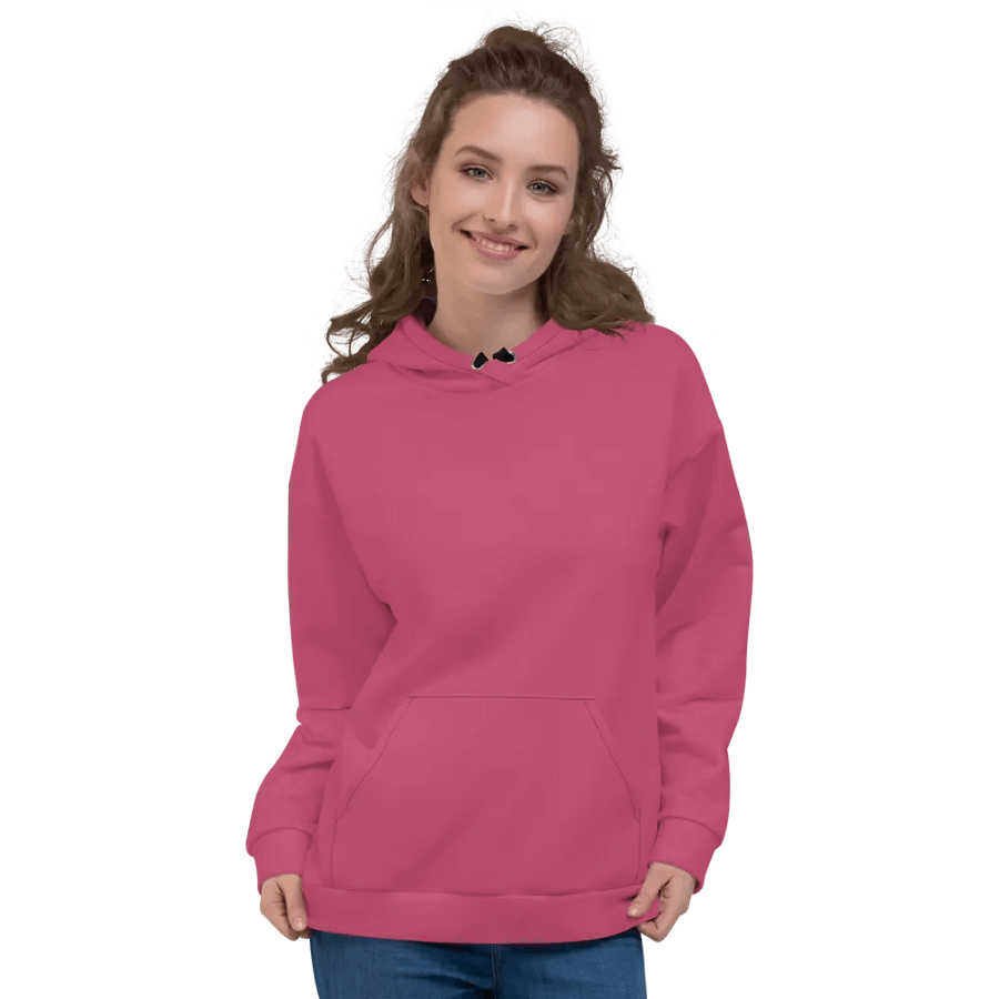 Plain Vibrant Red Soft Summer Unisex Recycled Polyester Heavyweight Premium Hoodie by Treasure Pie product image (4)