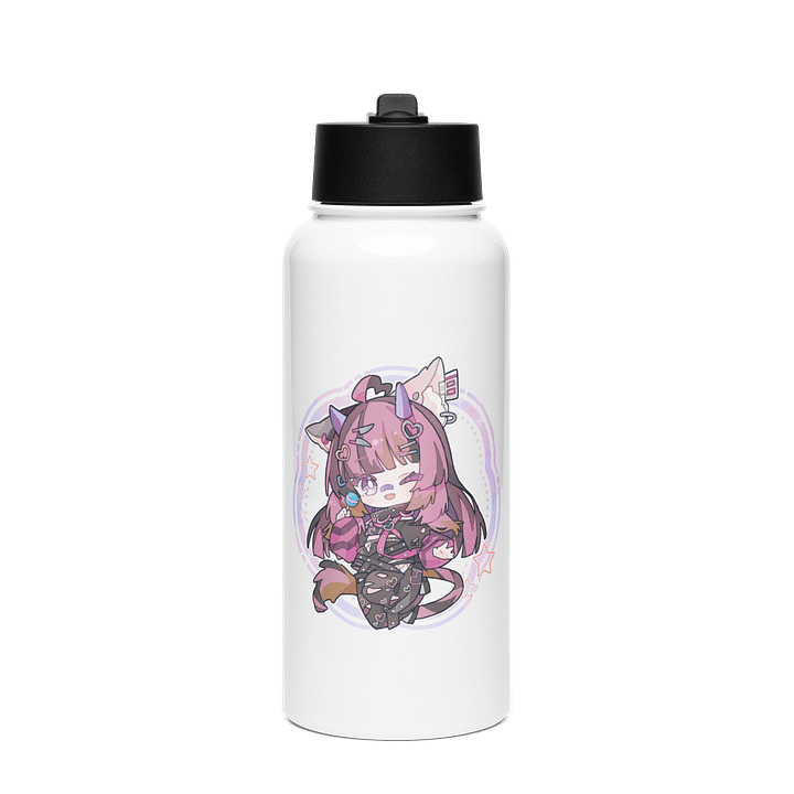 Anime water bottle with straw lid product image (1)