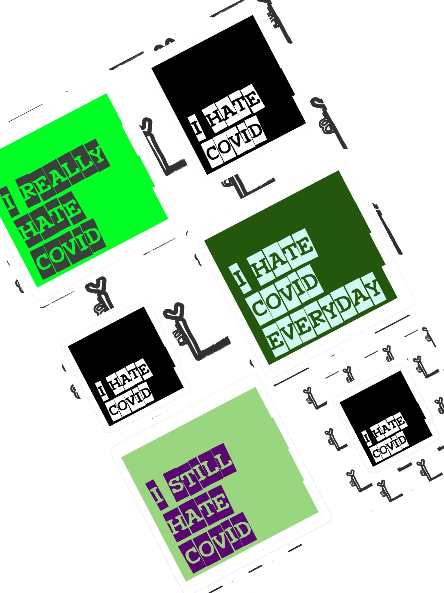 I HATE COVID Stickers (Green Expansion) product image (1)