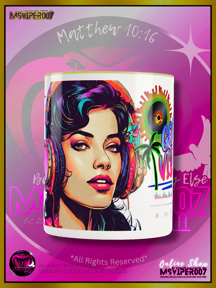 Mugs - MsViper007's "Good Vibin' [spectrum - V3]" Hot Beverage Mug with color inside by Anna H. product image (2)