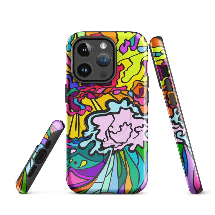 Vibrant Abstract Energy iPhone® Tough Case – Wave at Sunset product image (2)
