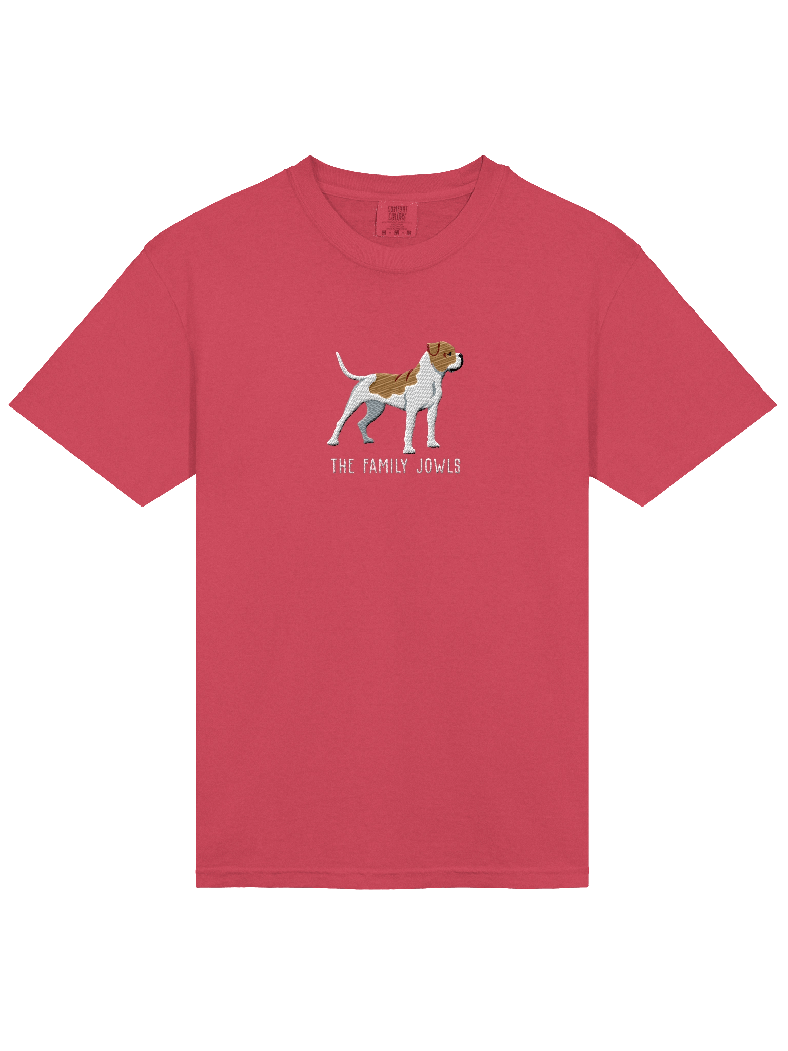 The Family Jowls T-Shirt(Embroidered) of an American Bulldog(Tan & White) product image (53)