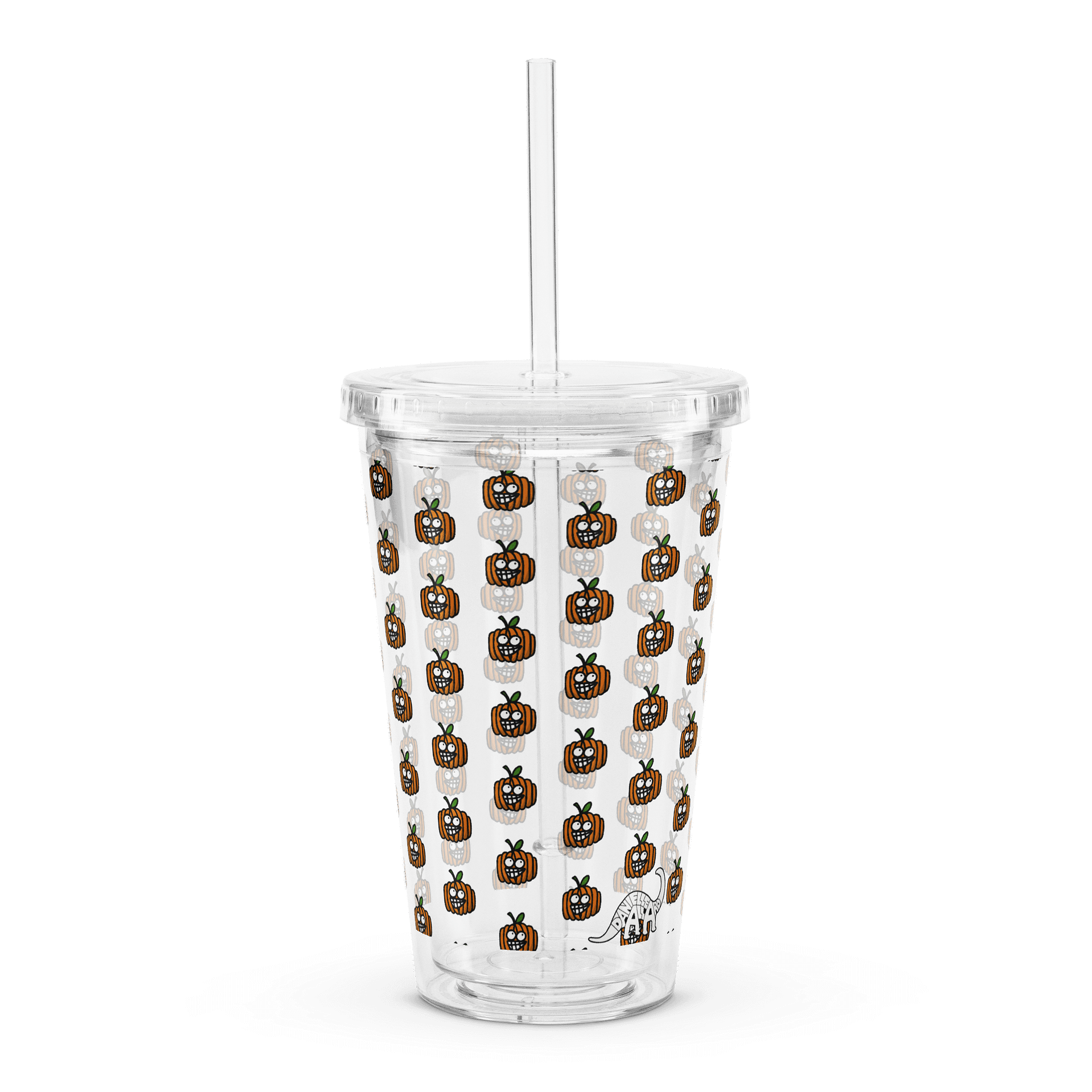 Hehe Pumpkin Clear Plastic Tumbler product image (1)