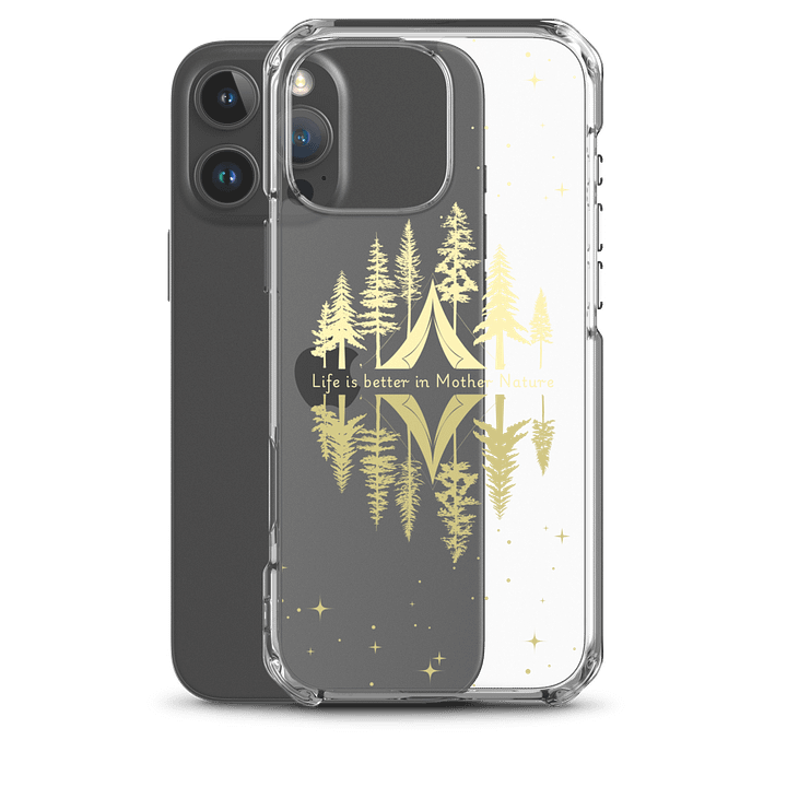Life is better in Mother Nature Clear iPhone Case ( Side -Night- ) product image (2)