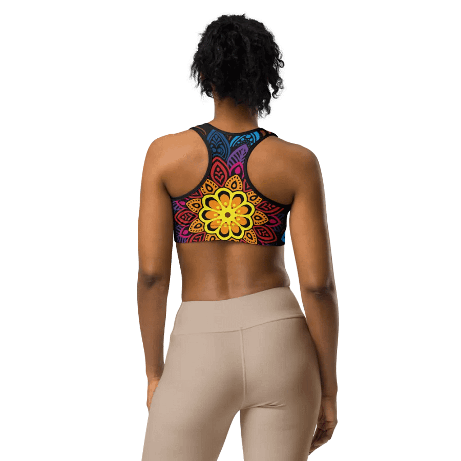 Vibrant Mandala Print Sports Bra product image (3)