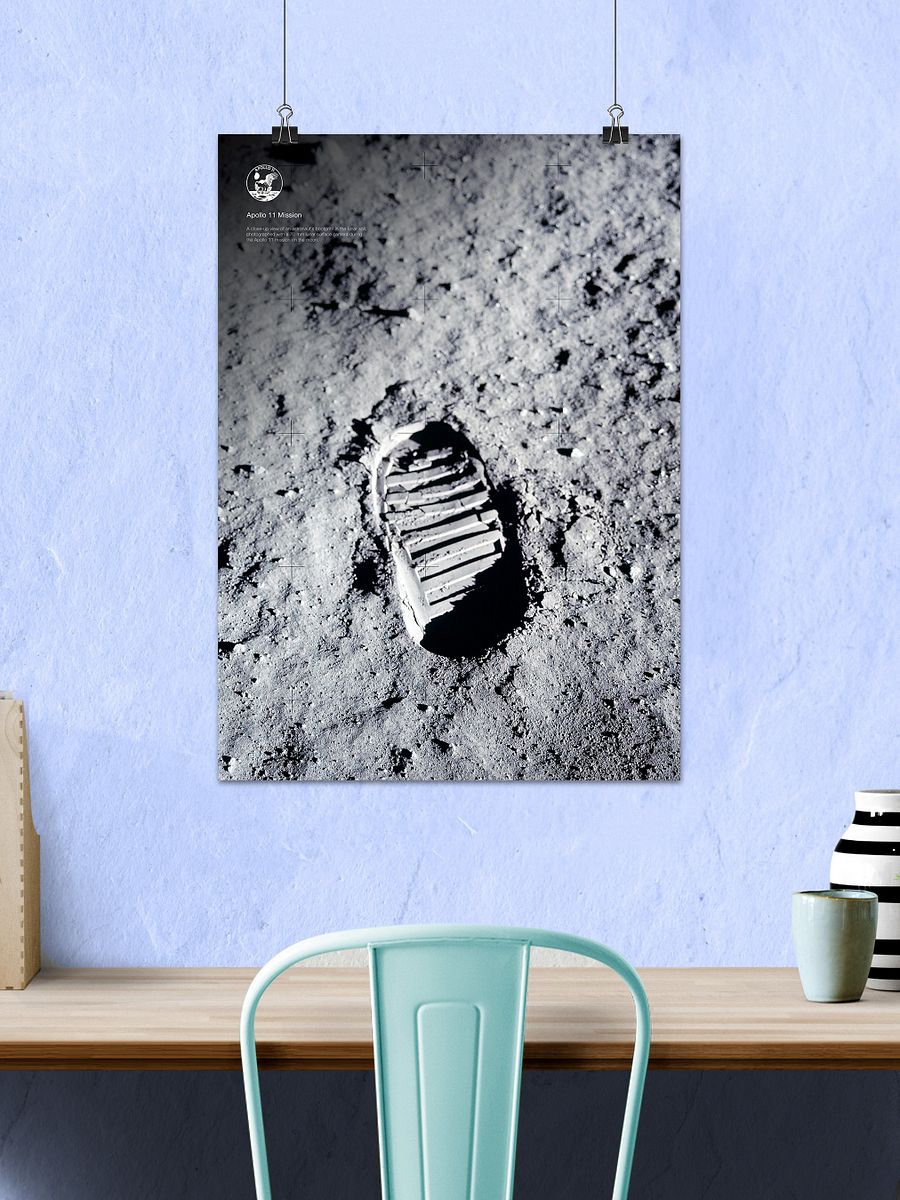 NASA Apollo 11: Moon footprint, 1969 — space poster, space art, photo poster, NASA print, space wall decor product image (2)