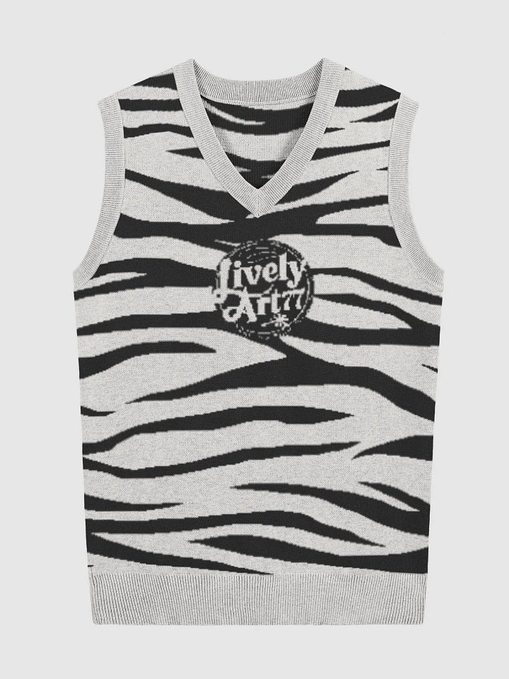 Retro Zebra Knit V-Neck Vest product image (4)