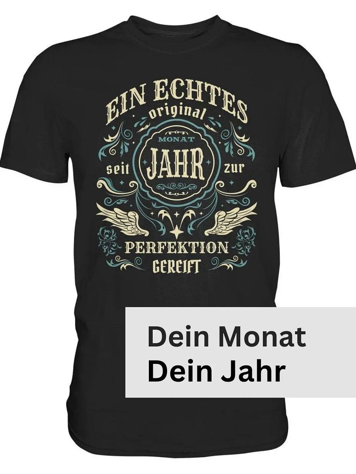 Geburtstag Shirt, Personalisiertes Geschenk | Jahreszahl Monat Shirt | Geburtstag Geburtsjahr | Original Geburtstag, Birthday Tee product image (1)