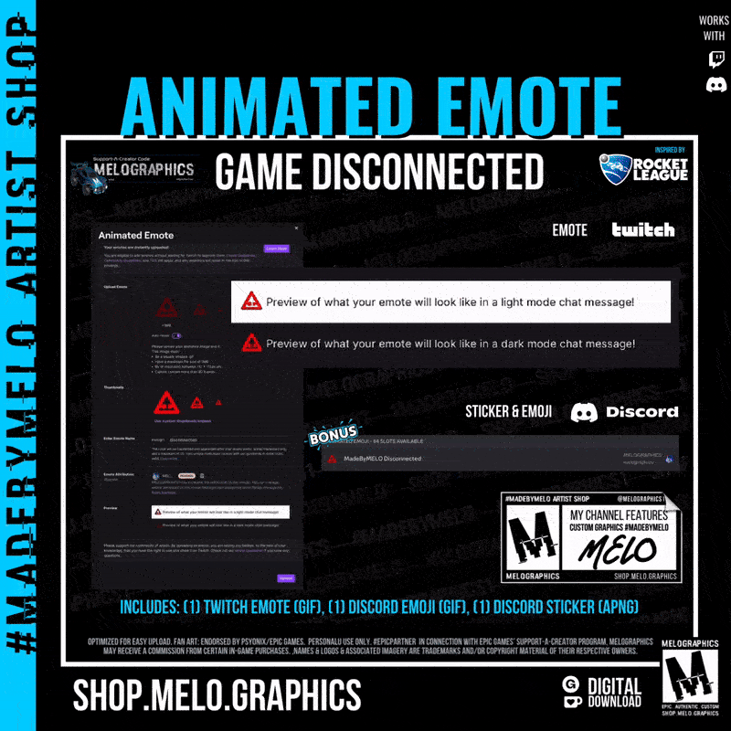 Game Disconnected - Animated Twitch Emote / Discord Emoji | #MadeByMELO product image (2)