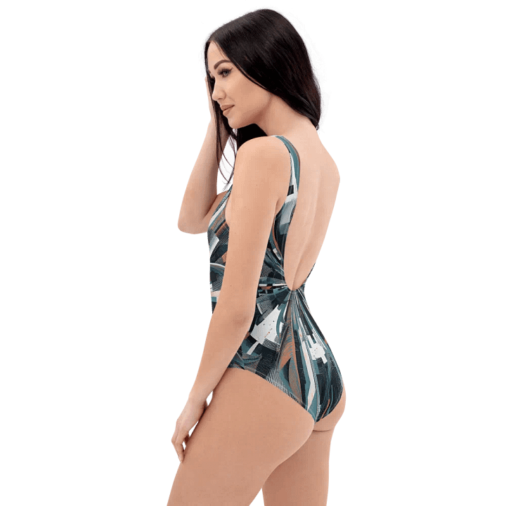 Abstract Lithographic Pattern Design one piece Swimsuit - V13 product image (2)