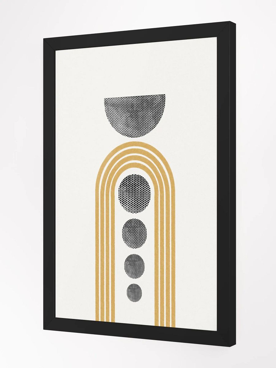 Mustard Arcs Abstract Framed Poster – Modern Wall Art with Minimalist Flair product image (2)