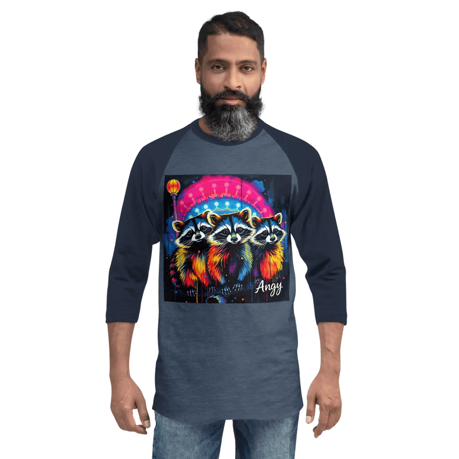 Neon Raccoon Trio Raglan Tee product image (2)