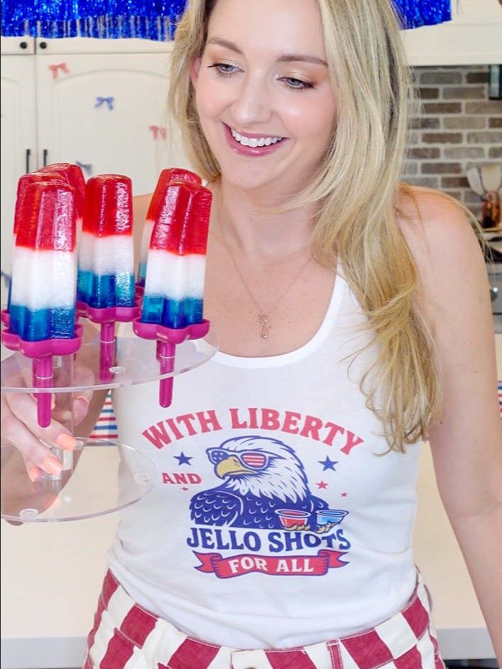 With Liberty and Jello Shots For All Women's Racerback Tank Top product image (2)