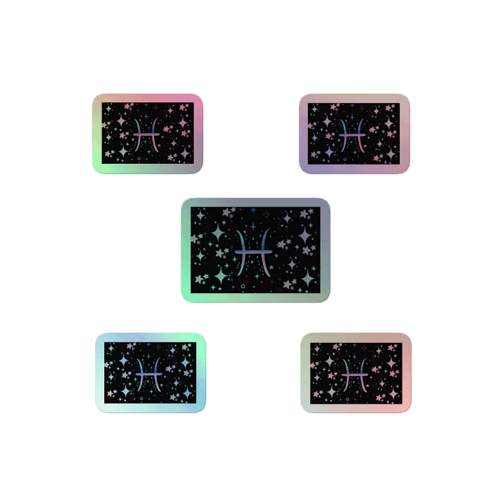 Pisces, Pastel Pisces Glyph, Holo Sticker Pack product image (2)