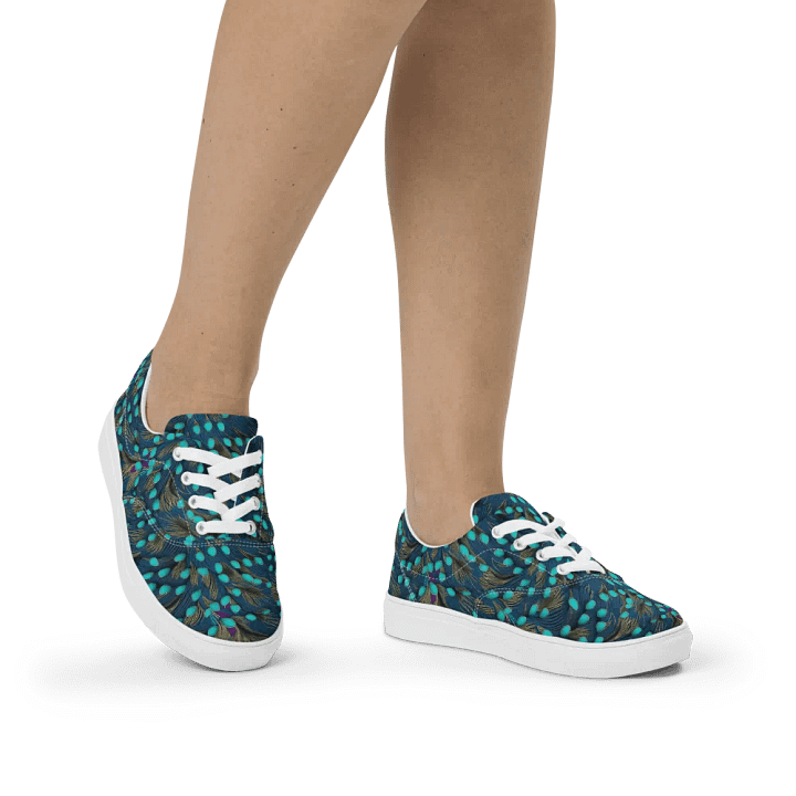 Peacock Splendor Lace-Up Canvas Shoes product image (2)